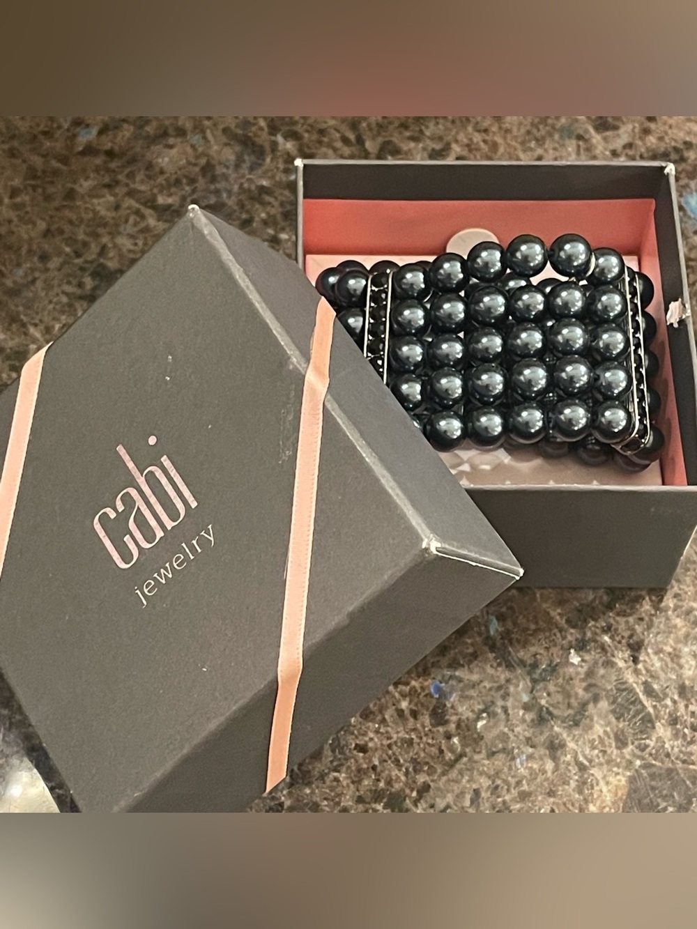 CAbi Multi-Strand Pearl & Crystal Stretch Bracelet – New in Box